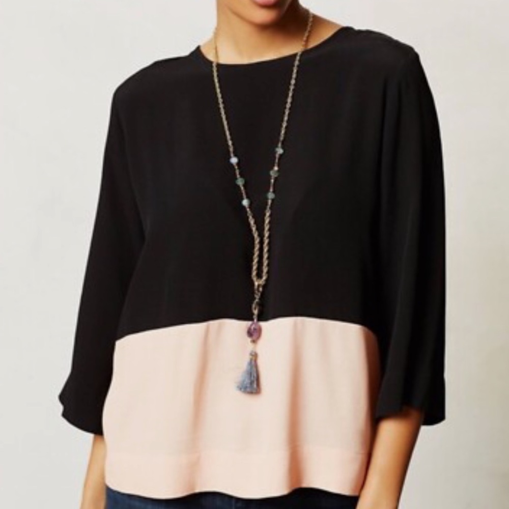 Anthropologie Sam & Lavi Boxy Colorblock Blouse - S